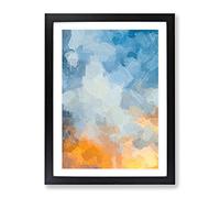 Code Word In Abstract Modern Framed Wall Art Print, Ready to Hang Picture for Living Room Bedroom Home Office Décor, Black A2 (64 x 46 cm)