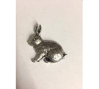 Code Z17 Rabbit Made from Solid Fine English Pewter Pin Lapel badge POSTED BY US GIFTS FOR ALL 2016 FROM DERBYSHIRE UK