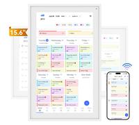 【Code99-10:LAUNCH10】TABWEE P15 WIFI Digital Calendar - 15.6" Touchscreen Wall Calendar， Family Planner， Meal Planner， Appointment Scheduler， Memory Aid Clock for Seniors， Weekly/Monthly Planner (Digit