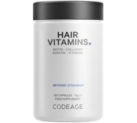 Codeage Hair Vitamins, Biotin 10000mcg, Keratin, Collagen, 120 Capsules