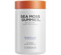 Codeage Irish Sea Moss Gummies - 300 mg Irish Sea Moss Extract per Serving (Chondrus crispus) - Strawberry Flavor - Vegan, Non-GMO - 60 Gummies