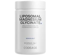 Codeage Liposomal Magnesium Glycinate Supplement, 4-Month Supply, Bisglycinate Magnesium Chelate, Chelated Magnesium Mineral Capsules, Bioavailable Non-GMO Vegan Gluten-Free, 120 Capsules