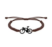 CODEONE | Braided Nylon Bike Bracelet in Brown, Blue, Grey or Black | Stainless Steel in Silver, Gold or Black | Handcrafted Design | Road Bike | Gift Box, Mediano, Metal, without gem