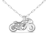 CODEONE Moto Cafe Racer Pendant | Stainless Steel | Handmade Sport Design | Motorcycle Pendant | Gift Box, Mediano, Metal, No Gemstone
