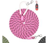 Codepets Nylon Dog Leash 6FT 10FT 20FT 30FT Diameter 2/5 Inch with Comfortable Silicone Handle Highly Reflective No Tangle for Medium Large Dogs Outside Walking Camping Backyard. (Pink, 6FT)