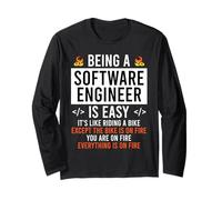 Coder Being A Software Engineer is Easy Funny Programming Long Sleeve T-Shirt