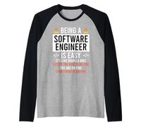 Coder Being A Software Engineer is Easy Funny Programming Raglan Baseball Tee