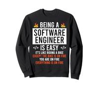 Coder BEING A SOFTWARE ENGINEER IS EASY Funny Programming Sweatshirt