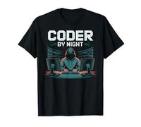 Coder by Night Programmer Surrounded by Code T-Shirt