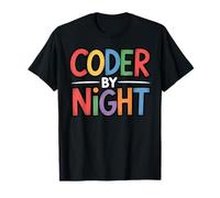 Coder by Night Programmer Surrounded by Code T-Shirt