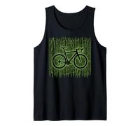Coder Cyclist Cyberpunk Digital Code Bike Design Tank Top