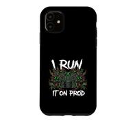Coder DevOps I Run It On Prod Hacker Skull Case for iPhone 11