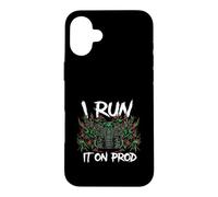 Coder DevOps I Run It On Prod Hacker Skull Case for iPhone 16 Plus