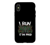 Coder DevOps I Run It On Prod Hacker Skull Case for iPhone X/XS