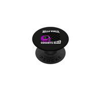 Coder Hello World Goodbye Sleep Computer Science Retro PopSockets Adhesive PopGrip