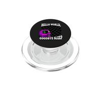 Coder Hello World Goodbye Sleep Computer Science Retro PopSockets PopGrip for MagSafe