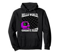 Coder Hello World Goodbye Sleep Computer Science Retro Pullover Hoodie