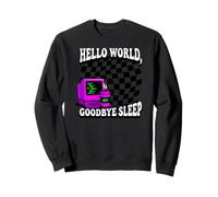 Coder Hello World Goodbye Sleep Computer Science Retro Sweatshirt