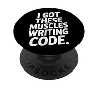 Coder Humor I Got These Muscles Writing Code Meme PopSockets Adhesive PopGrip