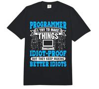 Coder Programmer I Try to Make Things Idiot-Proof Nerd Comfort Colors Adult Heavyweight T-Shirt