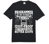 Coder Programmer I Try to Make Things Idiot-Proof Nerd Comfort Colors Adult Heavyweight T-Shirt