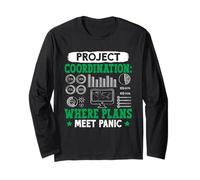 Coder Project Coordination Where Plans Meet Panic Computer Long Sleeve T-Shirt