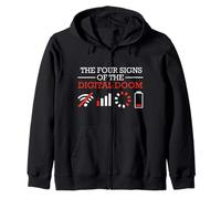 Coder THE FOUR SIGNS OF THE DIGITAL DOOM FUNNY Computer Zip Hoodie