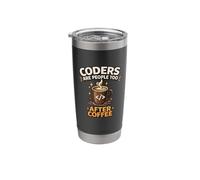 Coders are People Too After Coffee Funny Programmer Stainless Steel Insulated Tumbler