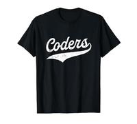 Coders - Retro Collegiate Nostalgic Sports University Style Value Graphic T-Shirt, Men, Black, L