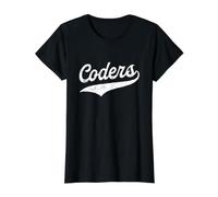 Coders - Retro Collegiate Nostalgic Sports University Style Value Graphic T-Shirt, Women, Black, S