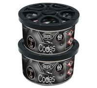 Codes Couture Car Air Freshener Tin - 60 Day Lost-Lasting, Strong, Odour Eliminating Designer Perfume Inspired Fragrance - Scented Air Freshener Car Accessories for Men and Women, 2 Pack