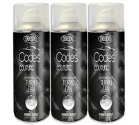 Codes Couture Turbo Car Air Freshener Spray - Powerful, Strong & Long Lasting Odour Eliminating Citrus Wood Scent - Interior Freshener & Essential Car Accessories for Men and Women - 400ml, 3 Pack