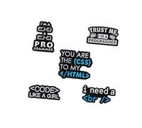 Codes Like A Girl Brooch Computer IT Programming Buttons Enamel Lapel Pin Funny Brooch Pin Set Math Science Theme Badge Lapel Pin Programmer Coworkers Gift Denim Coat Backpack Accessories