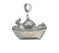 codeZ24 Baby in the bath Pewter Charm with Bail, 5mm Hole, Silver Colour, English Pewter, for Bracelet or Necklace