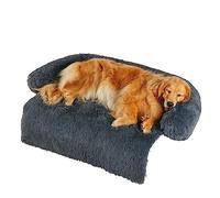 Codi Large Calming Dog Bed for Couch - Anti-Anxiety Sofa Protector Mat for XL Dogs, 45''x37''x6'', Machine Washable, Fluffy & Cozy with Non-Slip Bottom, Dark Grey