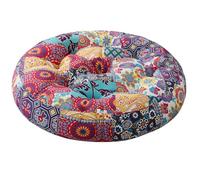 Codi Meditation Floor Pillow, Boho Pillows Seating for Adults and Kids, Large Round Cushion for Yoga Living Room Tatami Sitting, Memory Foam Added, 22x22 Inch, Multi Patchwork