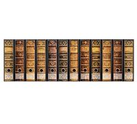 codiarts. Self-Adhesive Folder Spine, Label Set for 12 Wide Folders, Punched with Finger Hole, Wide Spine Label, Vintage Motif, Old Books