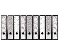 codiarts. Self-Adhesive Folder Spine, Label Set for 9 Wide Folders, Punched with Finger Hole, Wide Spine Label, Delicate Flowers Light - Roses