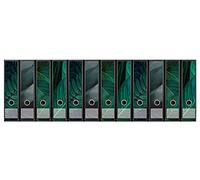 codiarts. Set of 12 folder labels, self-adhesive folder spine stickers, green plants, spine labels for wide folders, one-piece whole sticker