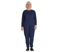 Codida Adaptive Women's Security Back-Zip Jumpsuit - Easy Care Romper for Elderly & Limited Mobility, Navy, M