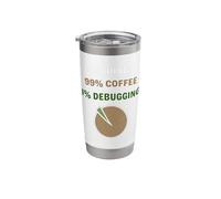 Coding 99 Percent Coffee 1 Debugging Programmer Humor Stainless Steel Insulated Tumbler