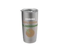 Coding 99 Percent Coffee 1 Debugging Programmer Humor Stainless Steel Insulated Tumbler