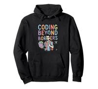 Coding Beyond Borders Remote Developer Travel Design Pullover Hoodie