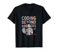 Coding Beyond Borders Remote Developer Travel Design T-Shirt