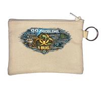 Coding Challenges and Debugging Humor Key Chain Coin Purse Beige
