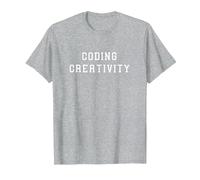 Coding Creativity Funny Science-Tech Statement T-Shirt, Men, Heather Grey, Small