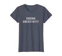 Coding Creativity Funny Science-Tech Statement T-Shirt, Women, Heather Blue, Medium