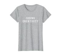 Coding Creativity Funny Science-Tech Statement T-Shirt, Women, Heather Grey, Large