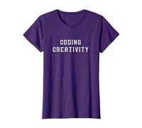 Coding Creativity Funny Science-Tech Statement T-Shirt, Women, Purple, 3X-Large