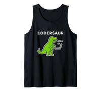 Coding Dinosaur Funny Codersaur Binary Laptop Geek Tank Top